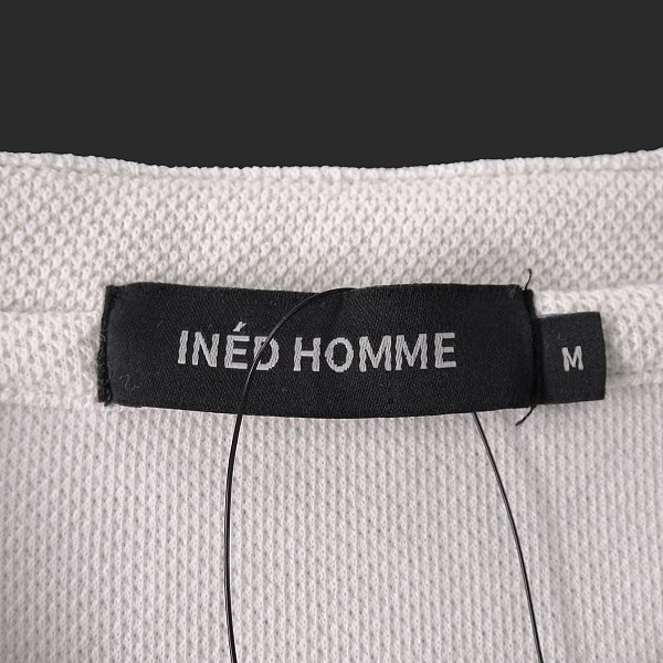 新品 イネドオム ヘンリーネック ワッフル カットソー XL アイボリー 【I45442】 INED HOMME メンズ Tシャツ コットン リブ ジャージー_画像8