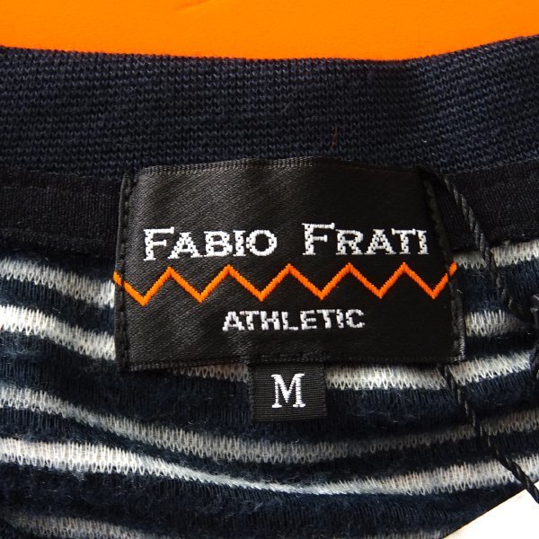 新品 ファビオフラーティ 秋冬 ボーダー柄 裏側 微起毛 ニットソー L 紺 【TM22-1841_NAVY】 FABIO FRATI ATHLETIC メンズ カットソー_画像8