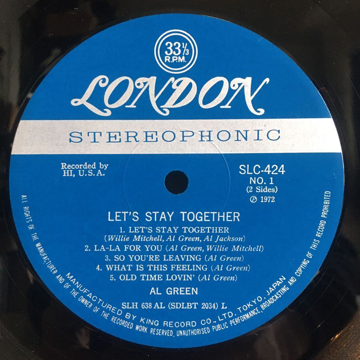 美品 Promo JPN LP / Al Green (アル・グリーン) - Let’s Stay Together (SLC-424) / Soul R&B Blues Funk Rare Groove /_画像3