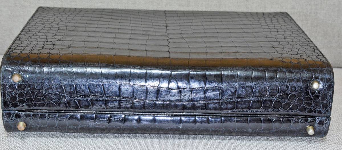 santamaria アタッシュケース クロコダイル 黒 書類鞄 ブリーフ santamaria アタッシュケース クロコダイル 黒 書類鞄 ブリーフ