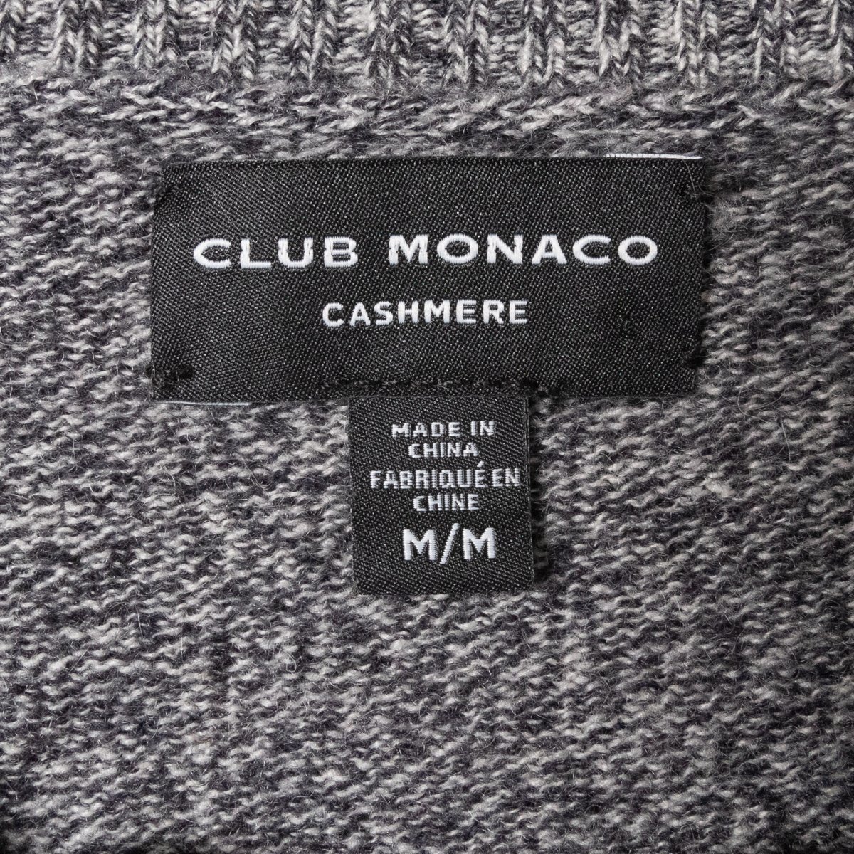 CLUB MONACO クラブモナコ メンズ 男性 カシミアニット セーター グレー Mサイズ サイドボタン シンプル カジュアル キレイめ 上品 着回し_画像2