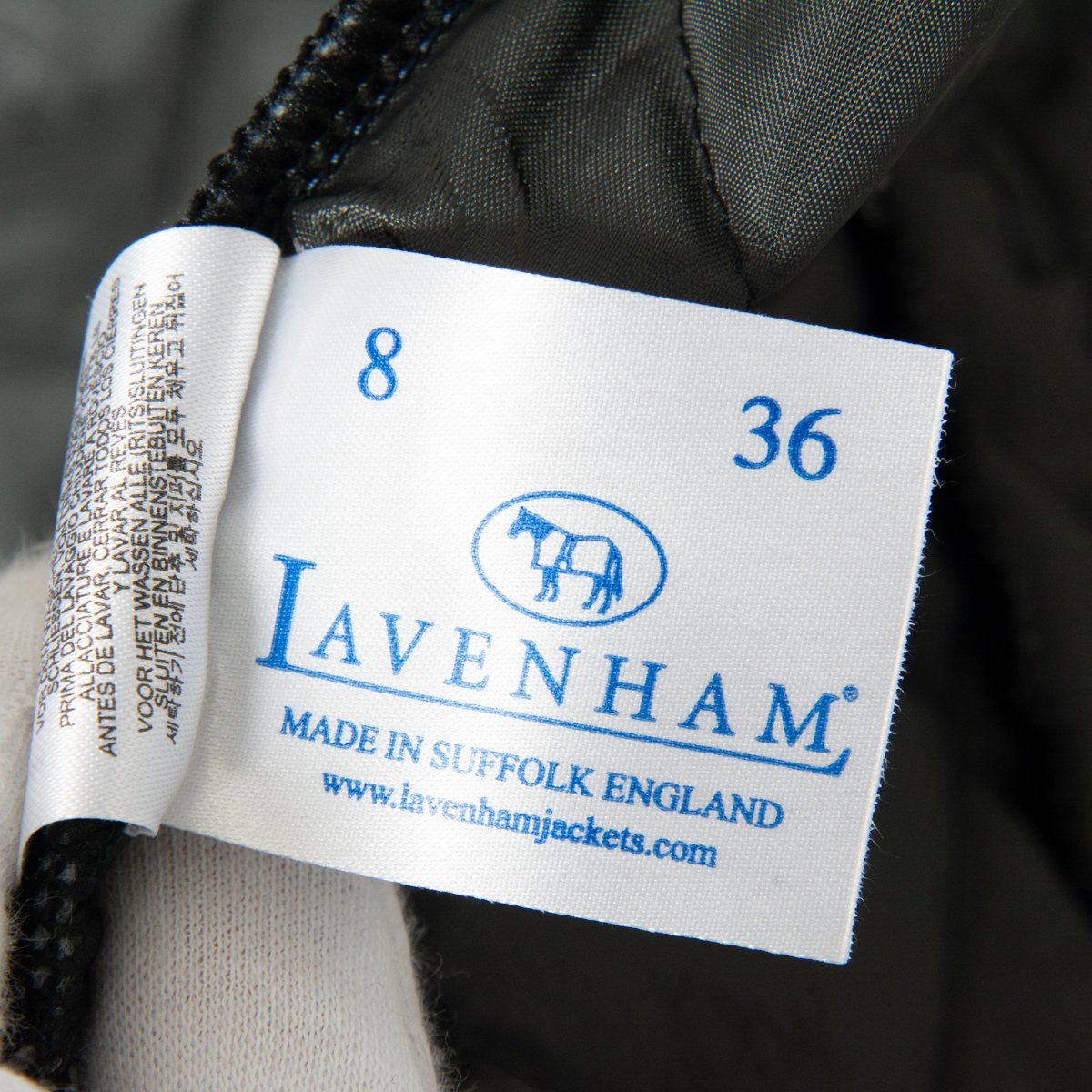 【1円スタート】LAVENHAM ラベンハム スタンドカラーキルティングベスト アウター ポリエステル 定番 ベーシック 紺 ネイビー 36 英国製_画像9