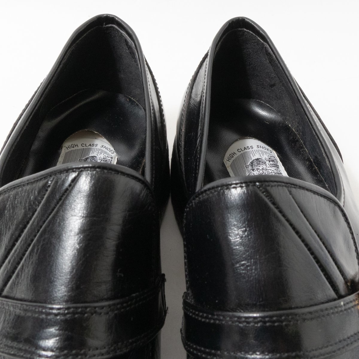 RIKI SHOES レザー ビジネスシューズ ローファー 靴 フラットシューズ ベルト 25.5cm ブラック 黒 綺麗め フォーマル 紳士靴 メンズ_画像3