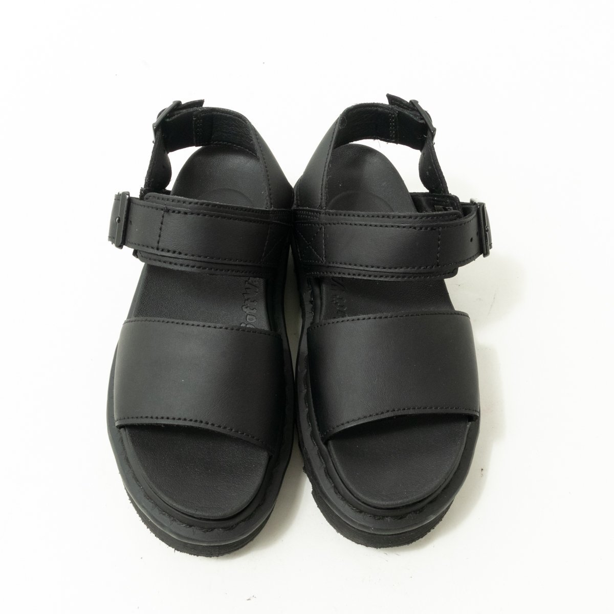 Dr.Martens ドクターマーチン サンダル ブラック 黒 UK3 22cm相当 レザー 本革 レディース シンプル カジュアル 靴下コーデ 太ベルト 靴_画像2