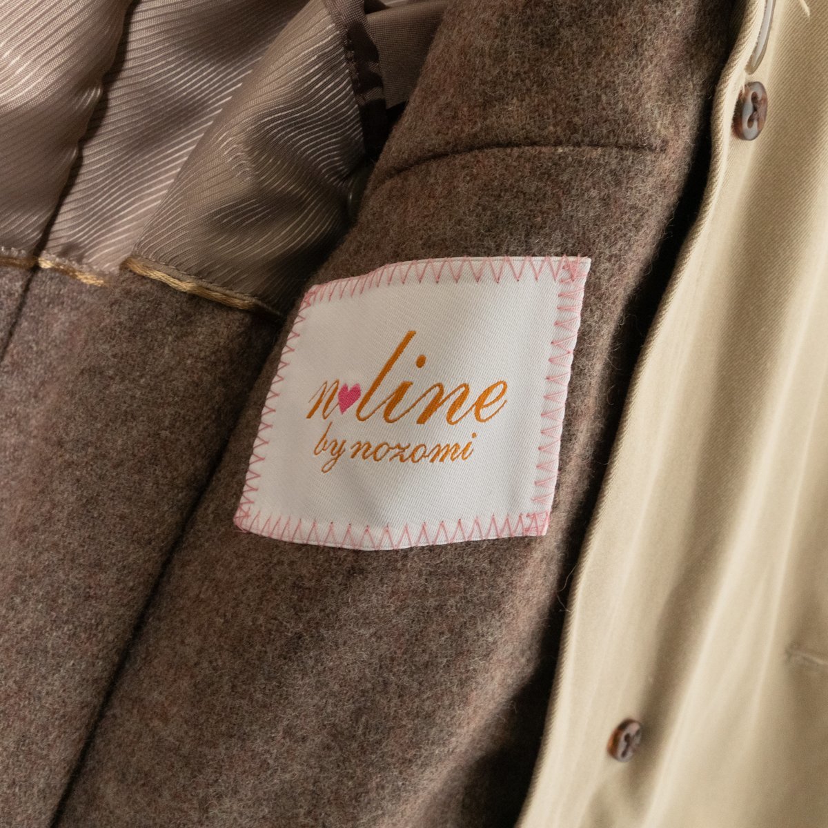 n-line by nozomi 佐々木希 洋服の青山 2WAY トレンチコート アウター ライナーベスト付き 7 綿100% コットン ベージュ 綺麗め フォーマル_画像7