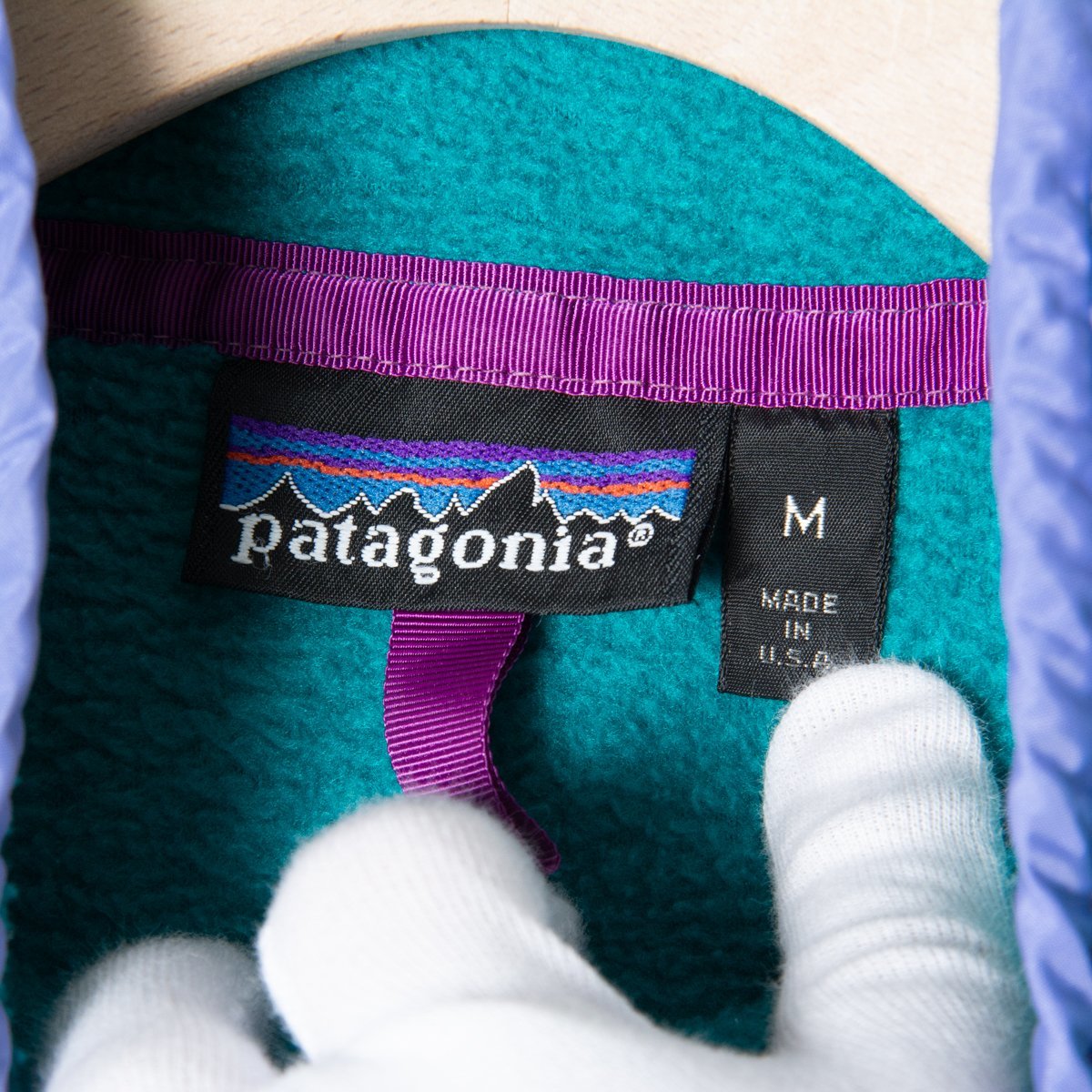 【1円スタート】patagonia パタゴニア ボアフリースアノラック ジャケット アウター カジュアル アウトドア 緑 グリーン M メンズ USA製_画像5