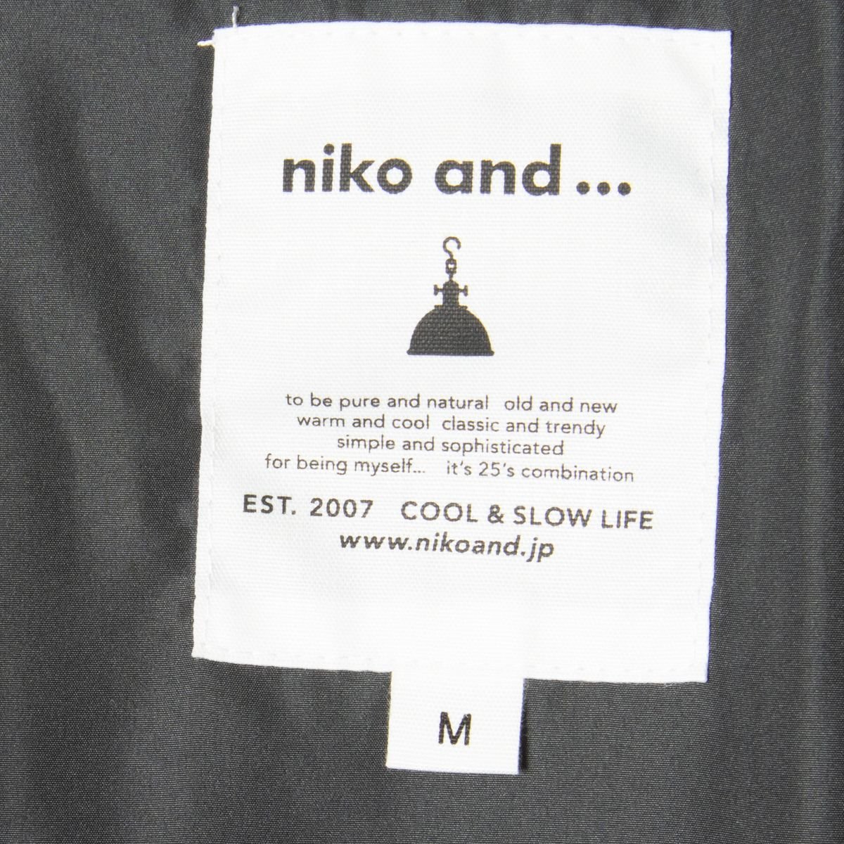 niko and... ニコアンド 中綿ジャケット スタンドカラーブルゾン アウター ナイロン シンプル カジュアル ベーシック 黒 ブラック M メンズ_画像6