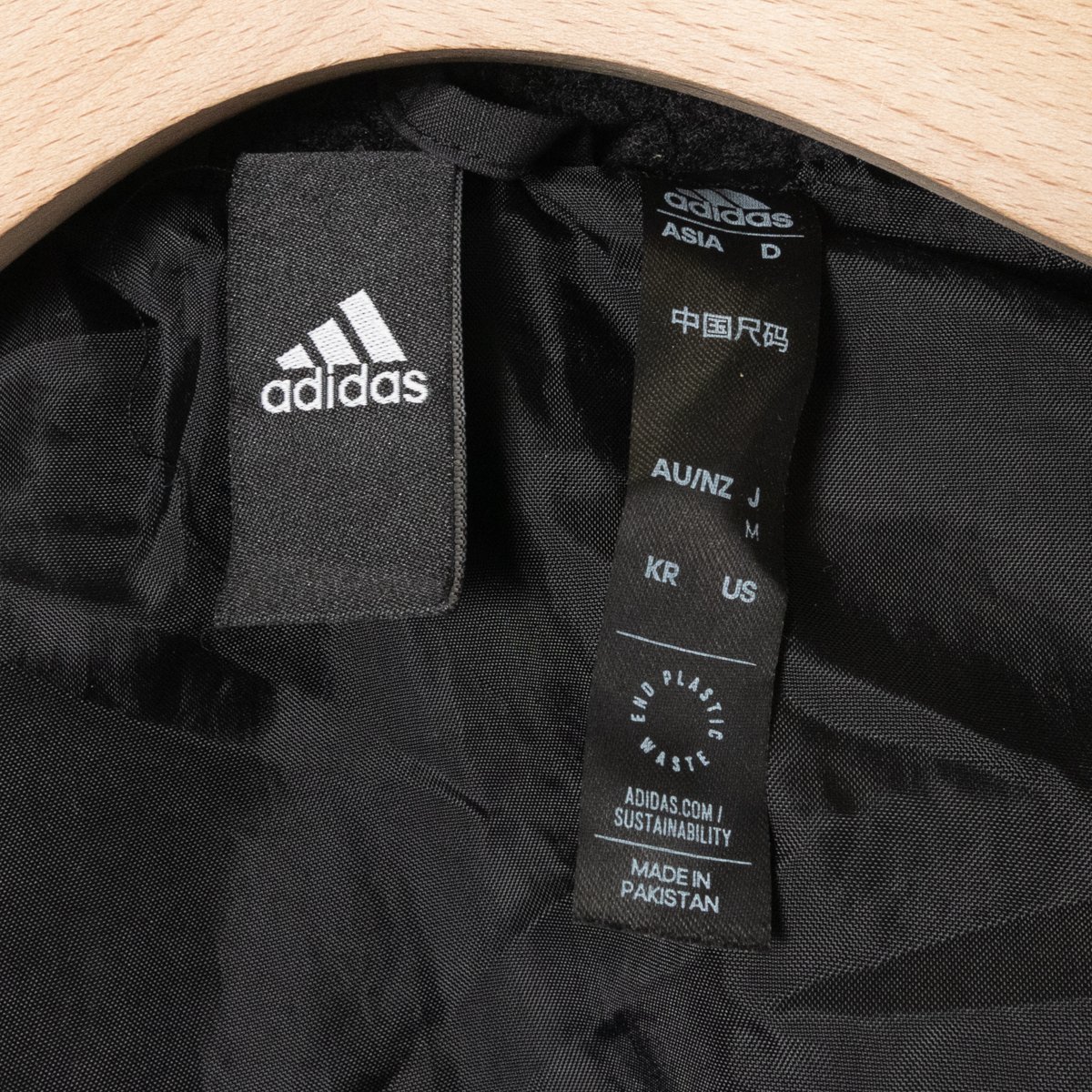 adidas ボアジップアップジャケット アディダス アウター ブラック 異素材コンビ スポーティ カジュアル ポリエステル 秋冬 メンズ men's M_画像6
