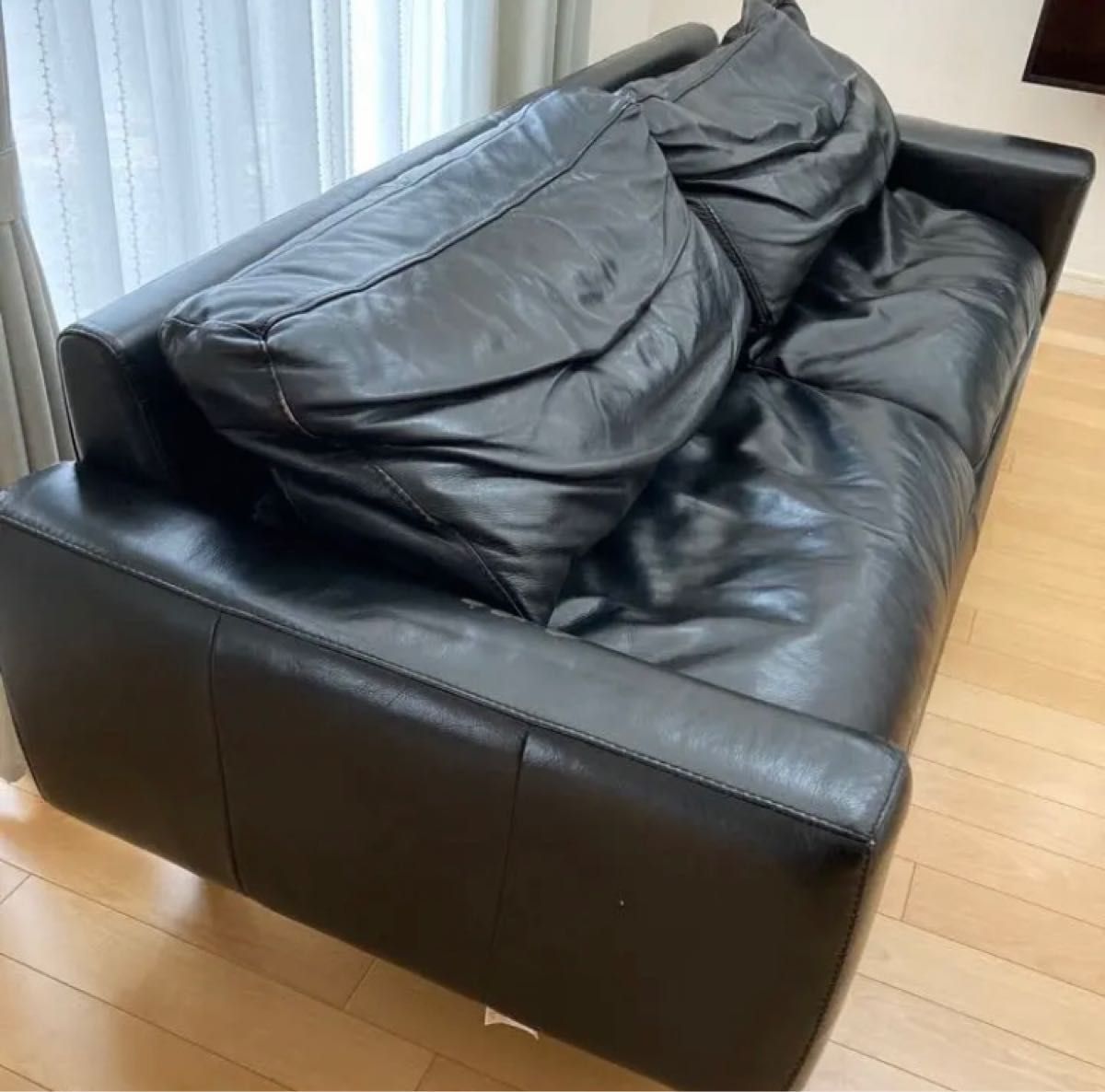ソファー 黒 本皮 硬め オットマンなし ケユカ 3人がけ 直接 ソファー 黒 本皮 硬め オットマンなし ケユカ 3人がけ 直接