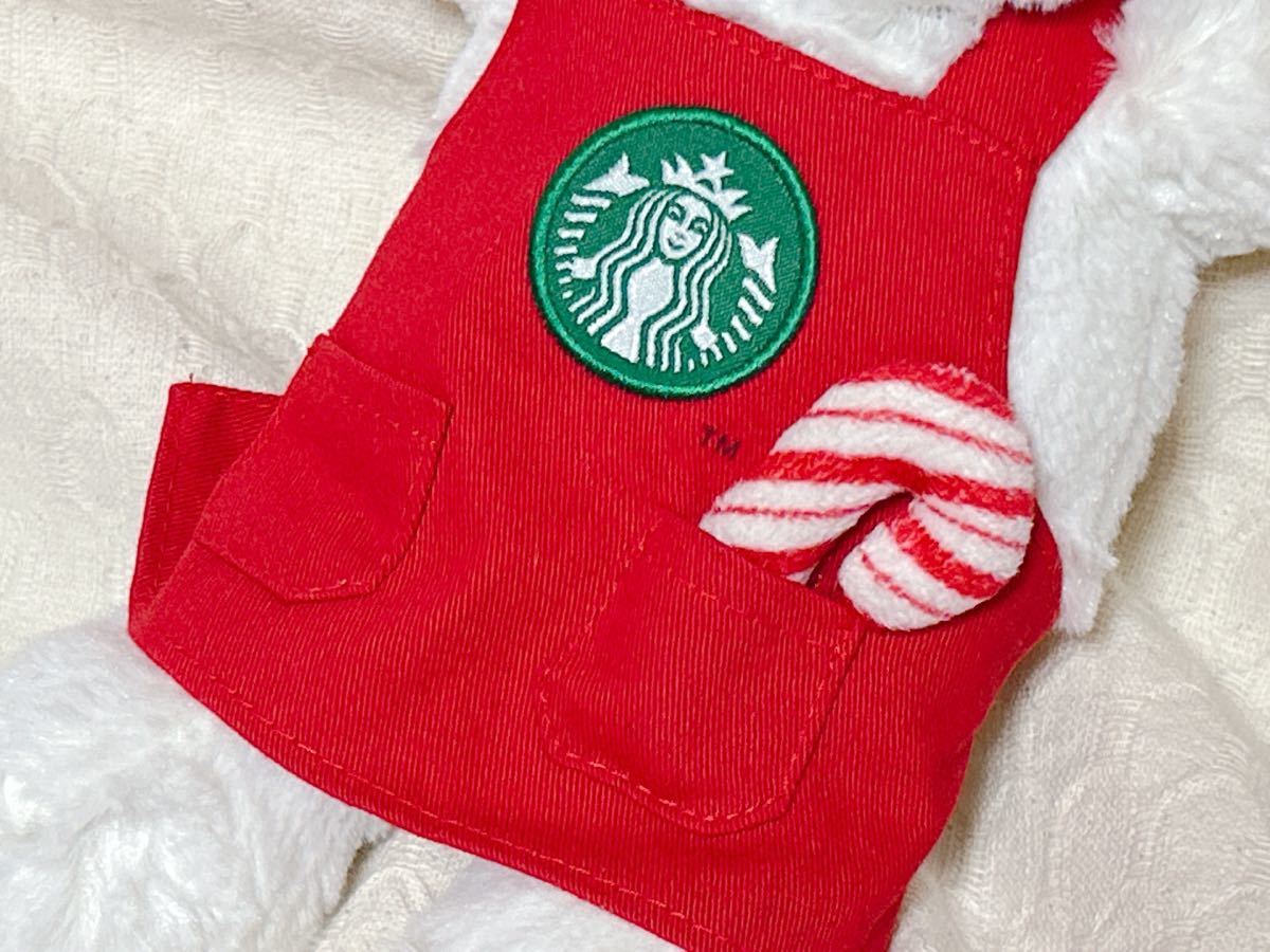 2011年 スターバックス ベアリスタ ホリデー クリスマス ホワイトベア しろくま ぬいぐるみ Starbucks テディベア エプロン_画像3