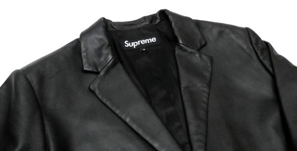 国内正規品 美品 SUPREME 19SS LEATHER BLAZER シュプリーム レザーブレザー テーラードジャケット jacket 黒 ブラック M JZ-18_画像6