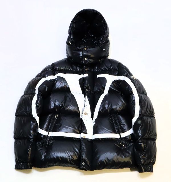 国内正規品 19AW VALENTINO×MONCLER V LOGO ダウンジャケット モンクレール×ヴァレンティノ ロゴ DOWN JACKET ブラック 46 S-44_画像2