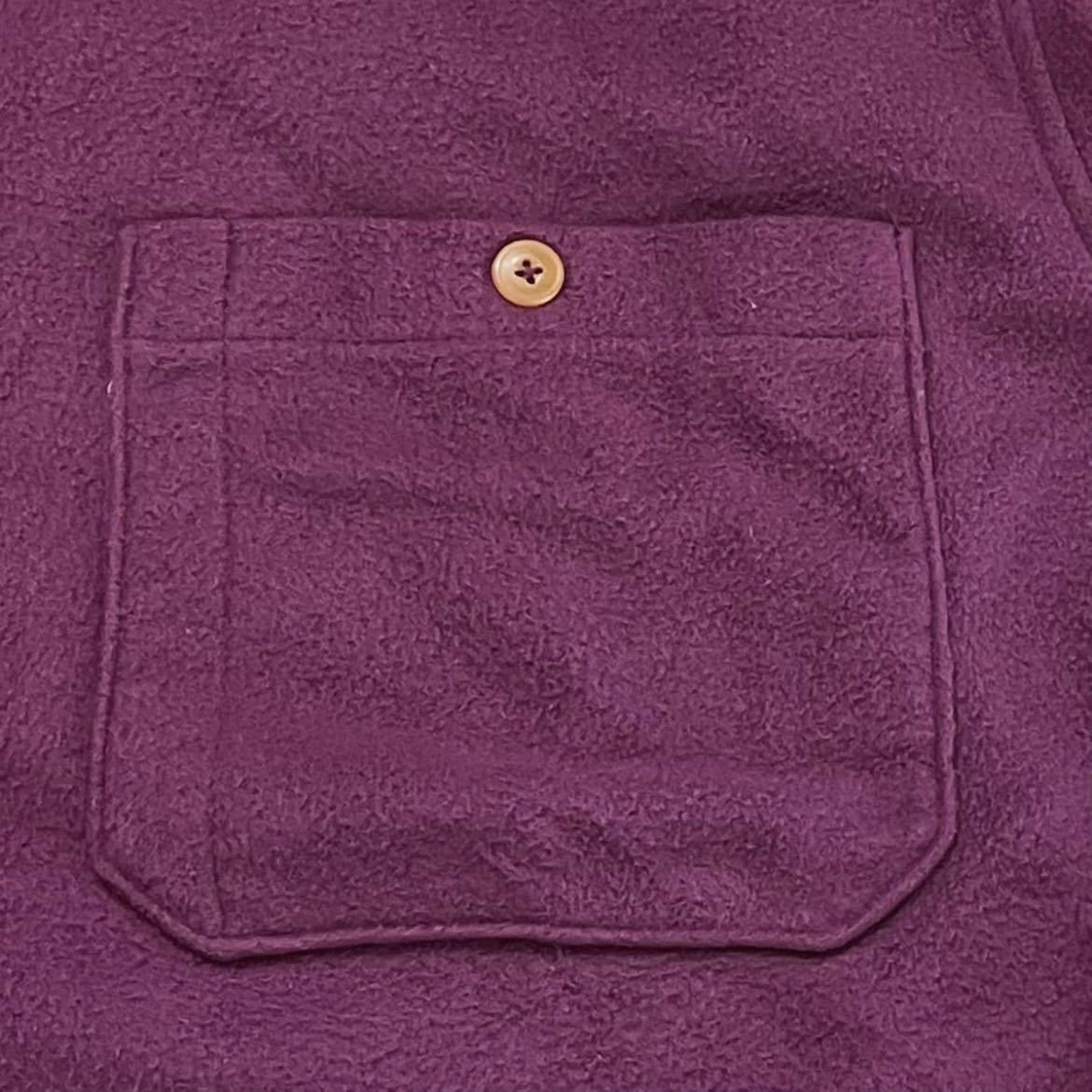 h126 96 年 アメリカ 製 patagonia ビッグ フリース シャツ ジャケット L パープル パタゴニア USA 90s vintage ビンテージ 紫_画像7