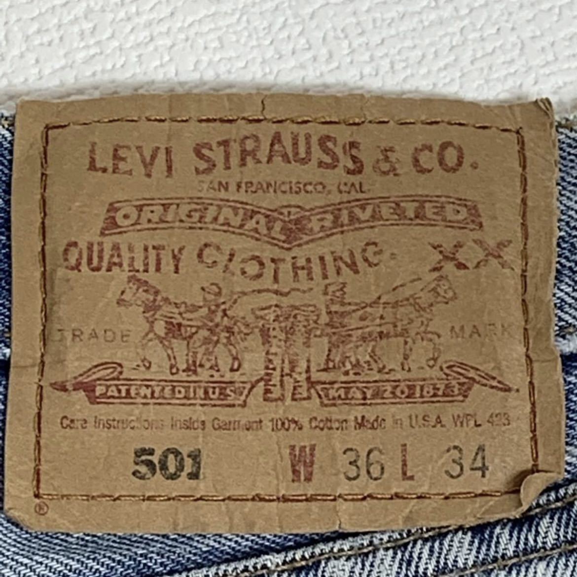 h108 90 年代 アメリカ 製 Levi's 501 W36 × L34 デニム パンツ USA リーバイス 90s vintage ビンテージ denim pants_画像8