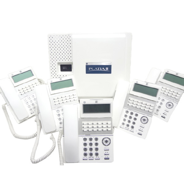  business phone business ho nSAXA made PLATIA 2 series . equipment telephone machine 5 pcs. set same time 4 telephone call correspondence set used JP-043432B