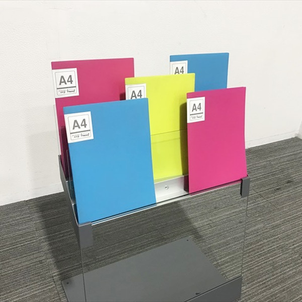  pamphlet stand 2 row 3 step magazine rack glass made oka blur used AP-854998B