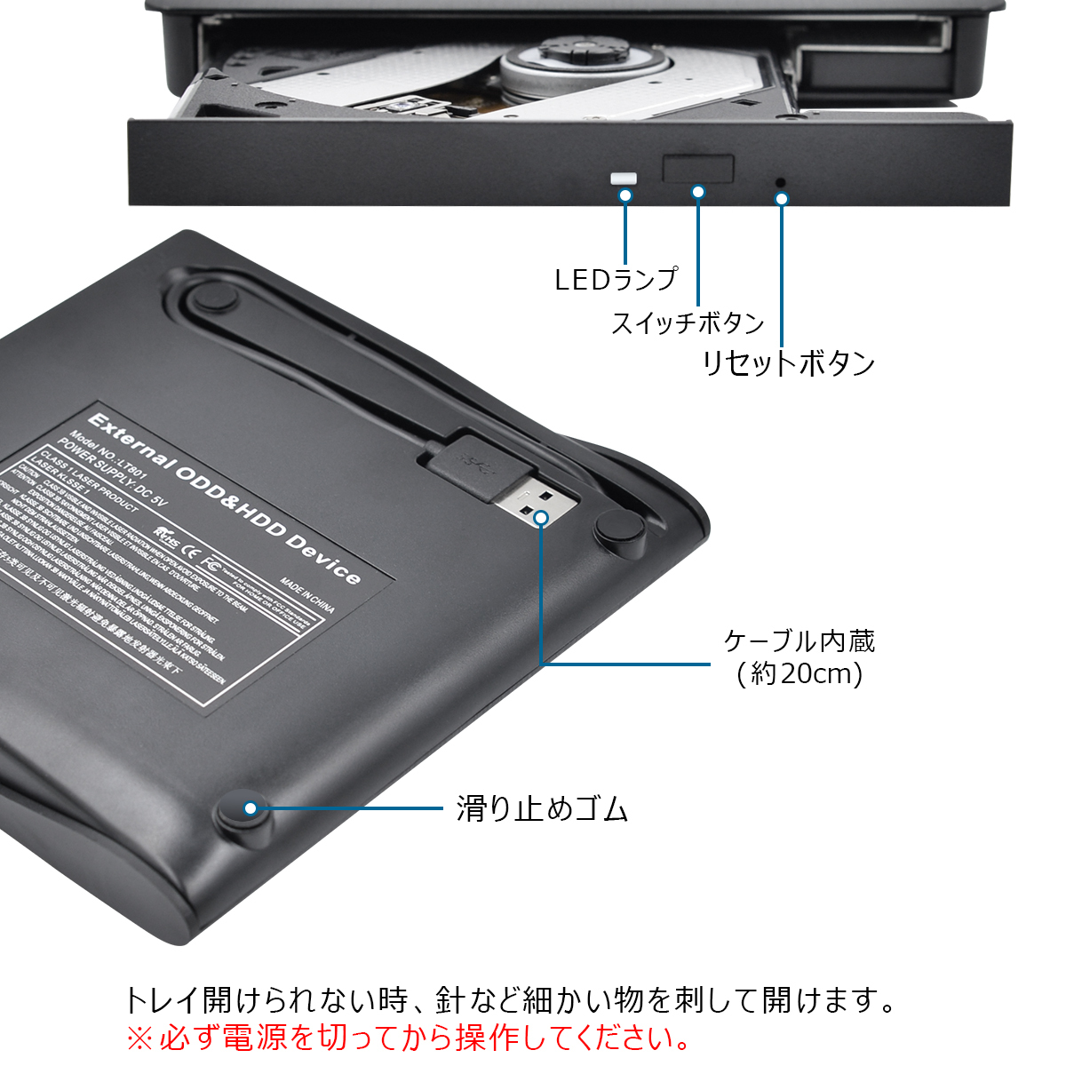 DVDドライブ 外付け dvd cd ドライブ 外付け USB 3.0対応_画像8