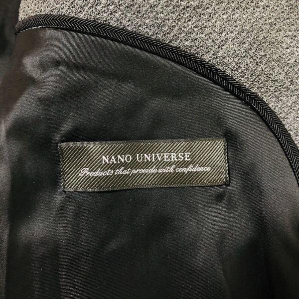 ナノユニバース NANO UNIVERSE スーツ　セットアップ　テーラードジャケット　M　グレー　ストレッチ　総裏　センターベンド　本切羽_画像3