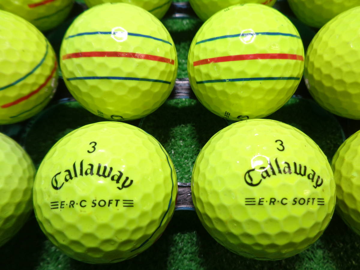 [CW597.] キャロウェイ イーアールシーソフト Callaway ERC SOFT 三本線 20球 ロストボール【中古】_画像1