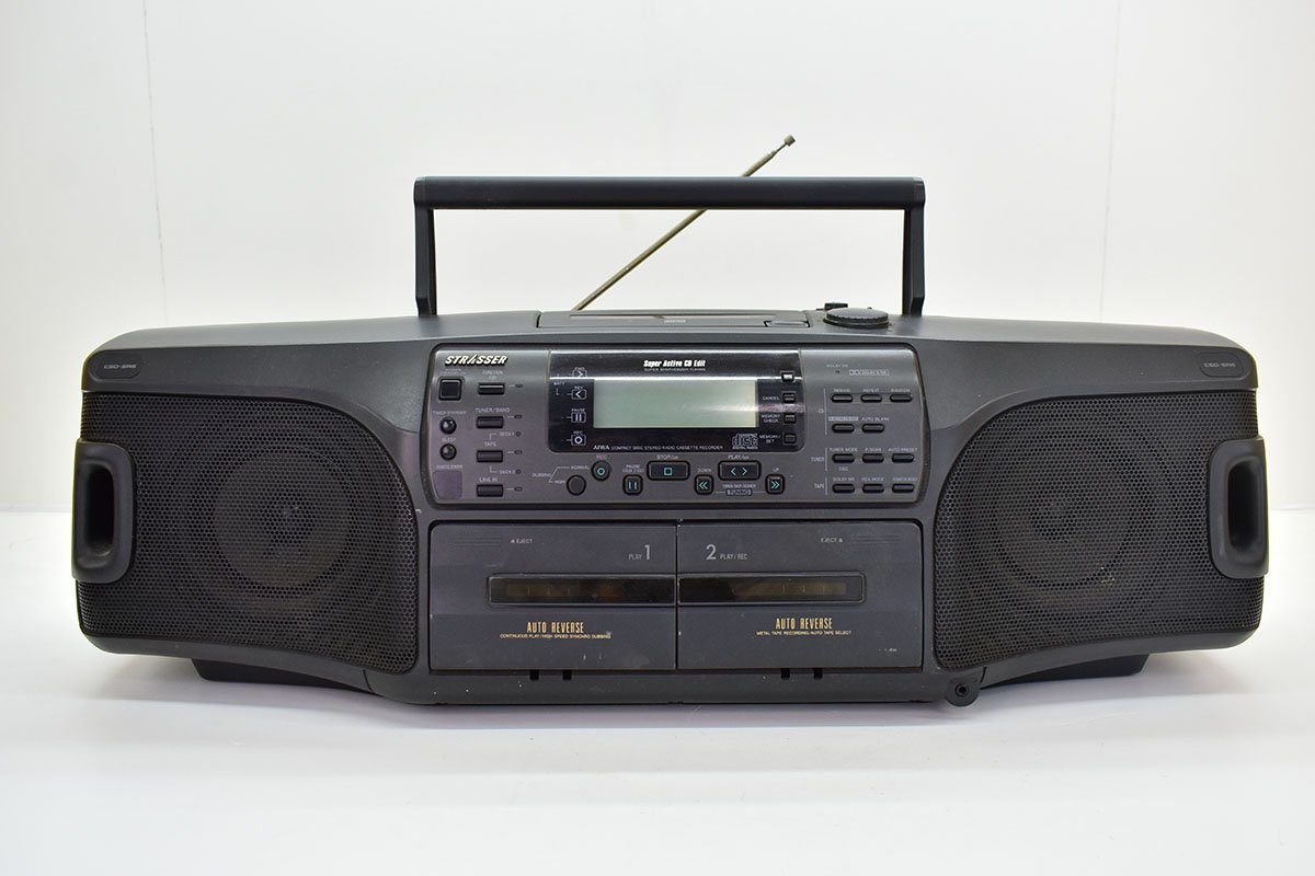 AIWA CSD-SR6 STRASSER 大型 CDラジカセ[アイワ][ラジオカセットレコーダー][RADIO CASSETTE RECORDER][バブルラジカセ][k1]9M_画像2