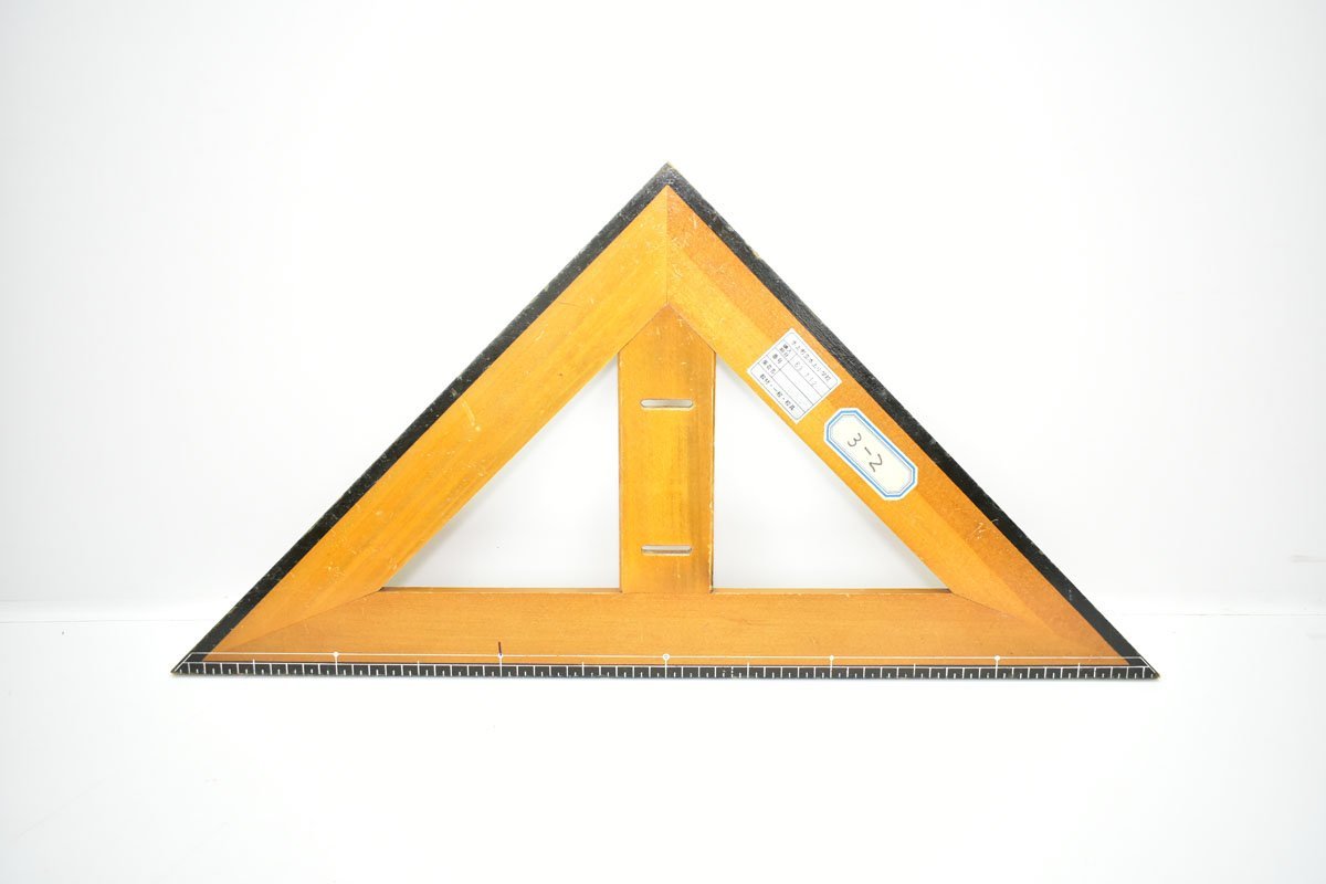 レトロ 学校教材 磁石付 木製 大きな 三角定規 3点まとめて[二等辺三角形][正三角形][先生用][黒板][算数][教材][持ち手付]_画像8