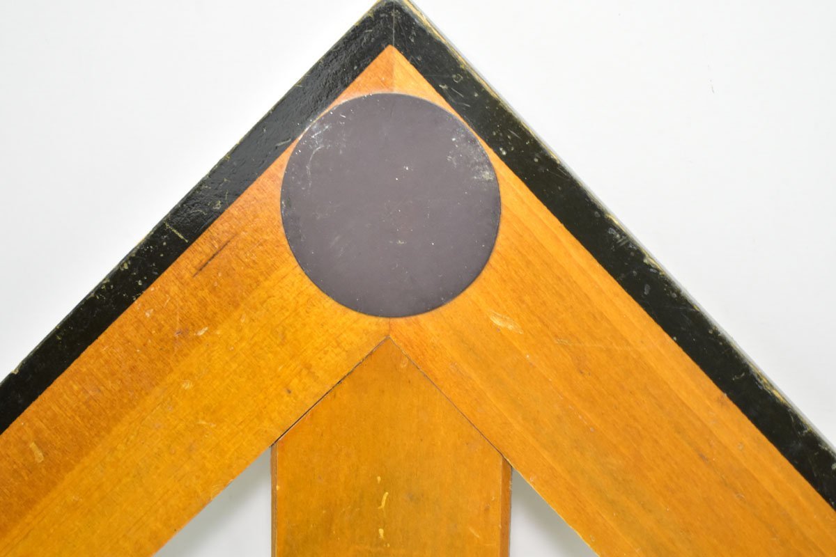 レトロ 学校教材 磁石付 木製 大きな 三角定規 3点まとめて[二等辺三角形][正三角形][先生用][黒板][算数][教材][持ち手付]_画像10
