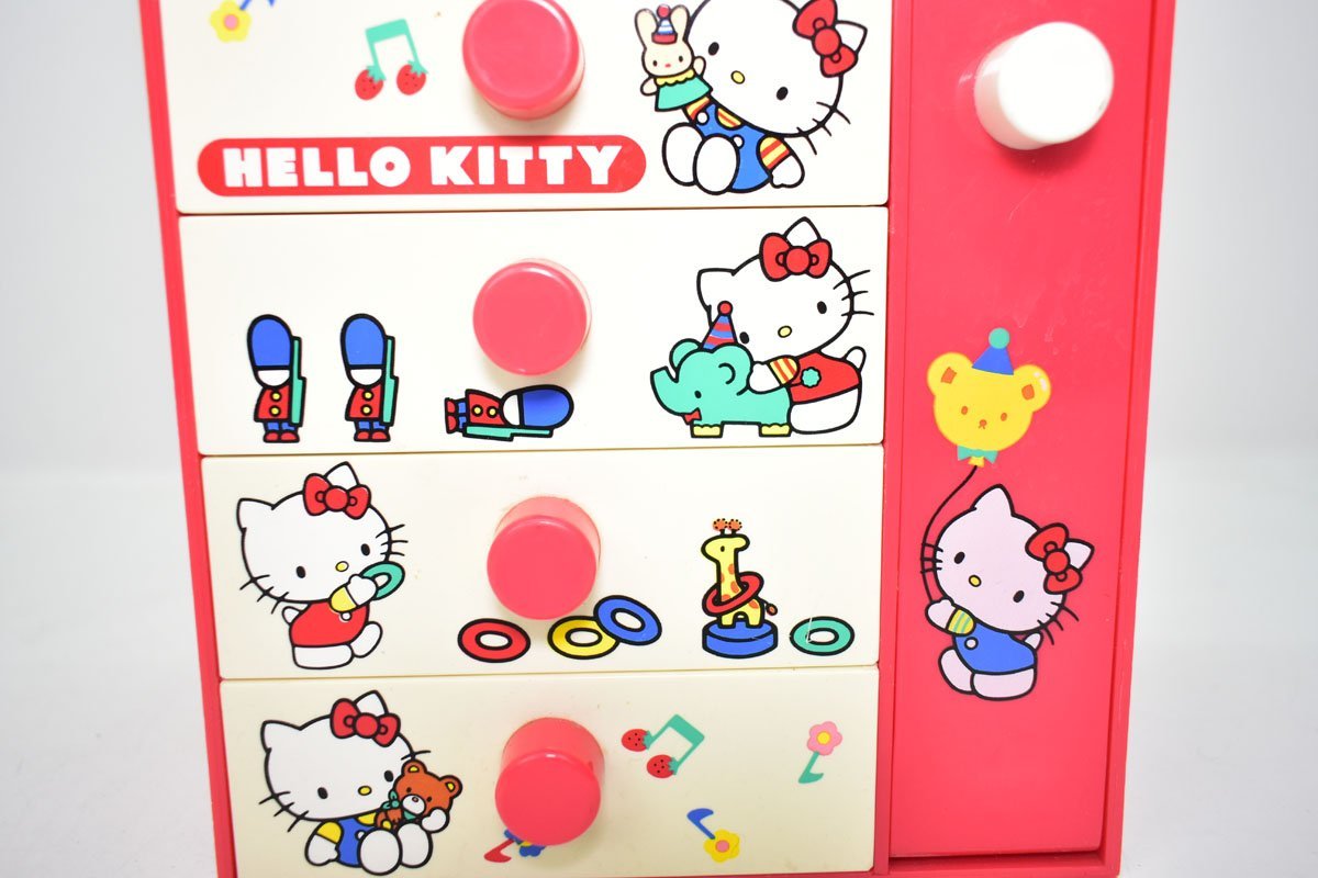 サンリオ ハロー キティ プラスチック製 ミニチェスト[SANRIO][Hello Kitty][引き出し][小物入れ][収納][昭和レトロ][1976年][当時物]_画像3