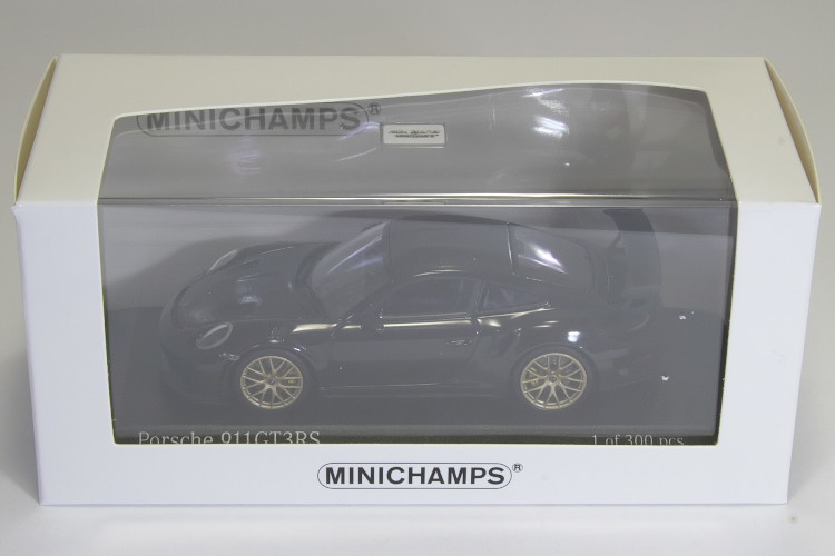  Minichamps 1/43 Porsche 911 (991-2) GT3 RS 2018 черный Black / Golden Magnesium Wheels 300 автомобилей ограниченного выпуска 