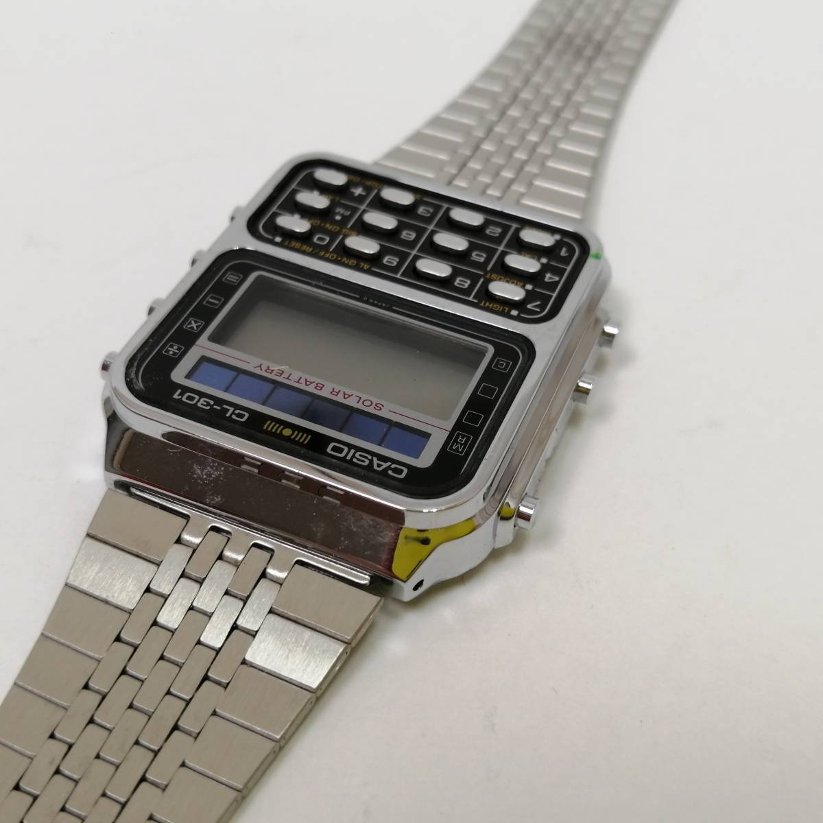 ○T23122210　CASIO/カシオ　カリキュレーター　CL-301　ソーラー　計算機付き　ケース入り　メンズ　腕時計　デッドストック_画像5
