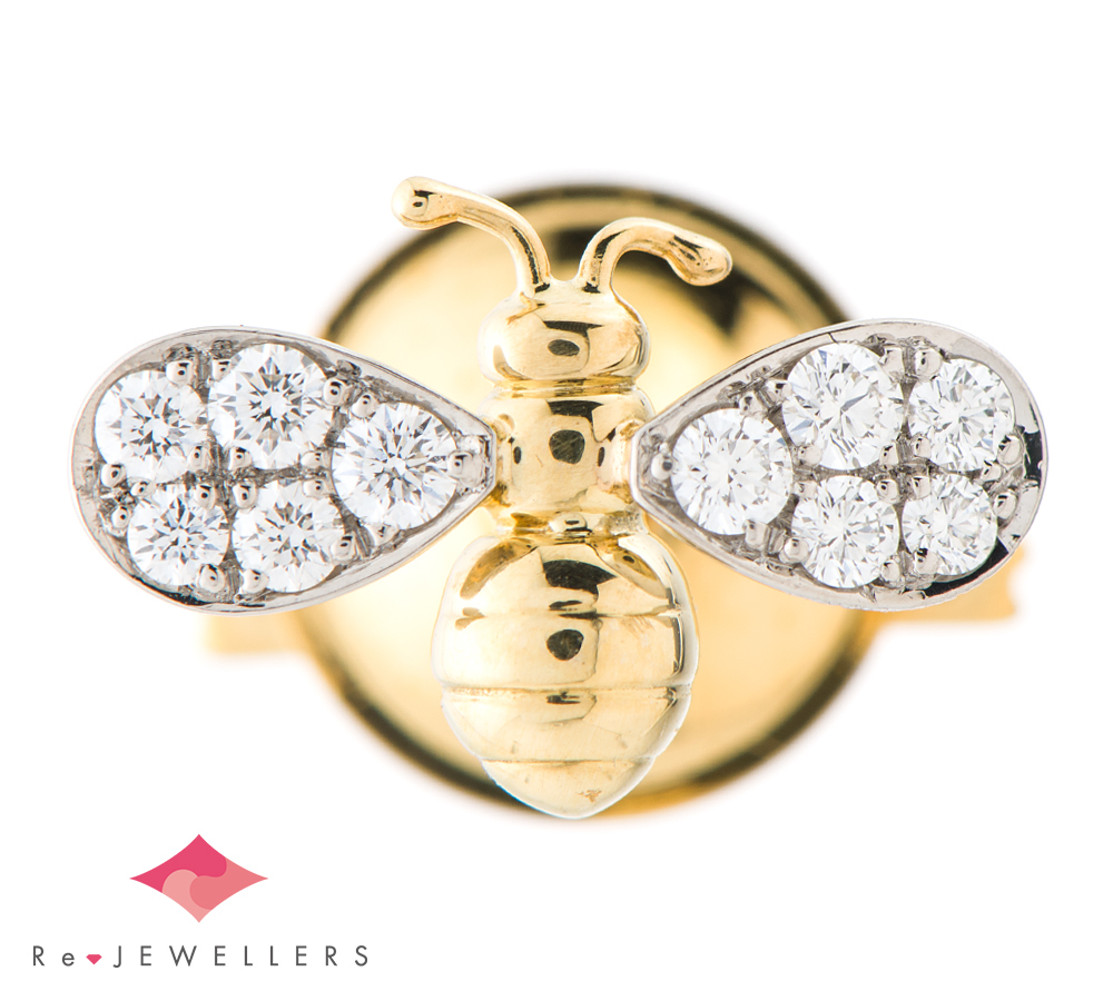 【楽天スーパーセール】 50000円 ギメル ダイヤモンド計0.142ct BEE BUMBLE 蜂モチーフ ダイヤモンド