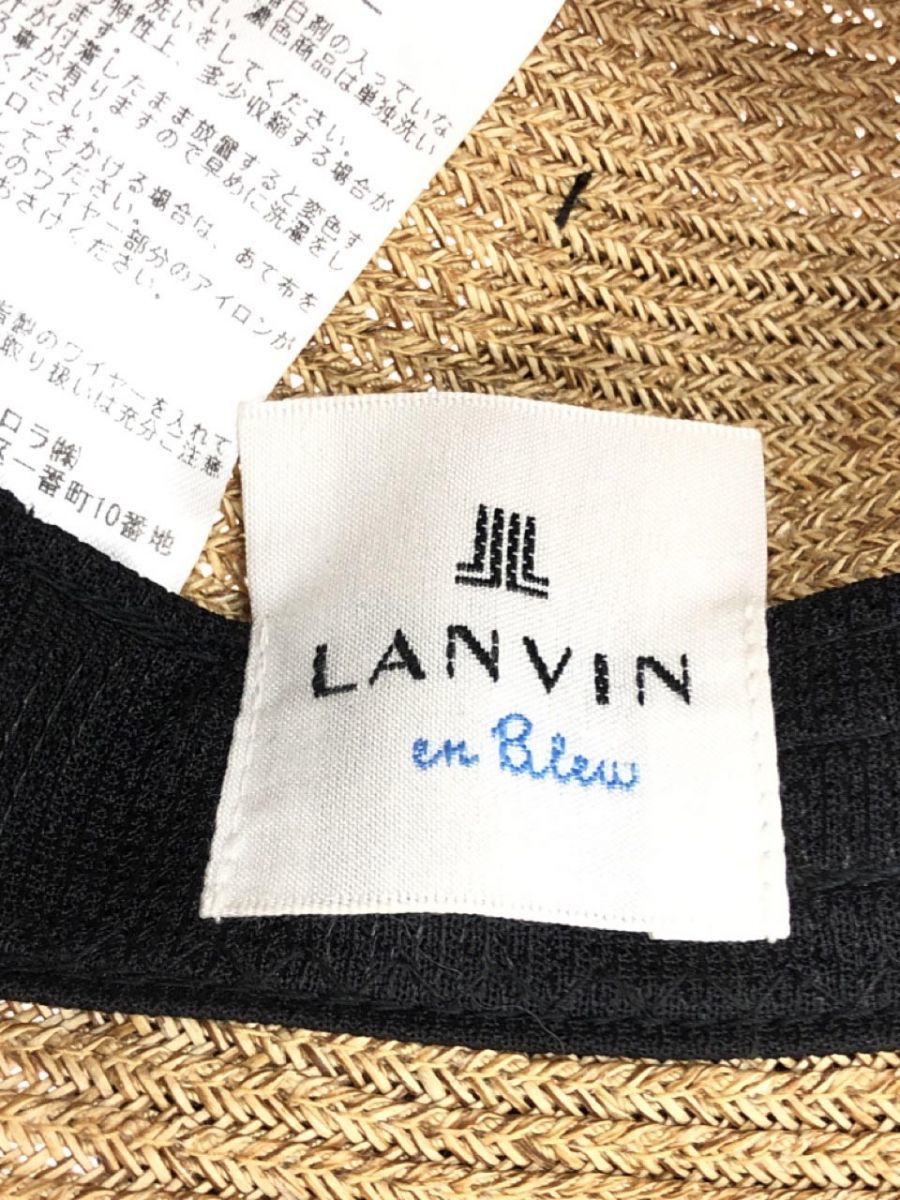 LANVIN ランバン リボン ストロー ハット sizeM-S/ベージュ ■◇ ☆ dla4 レディース_画像6