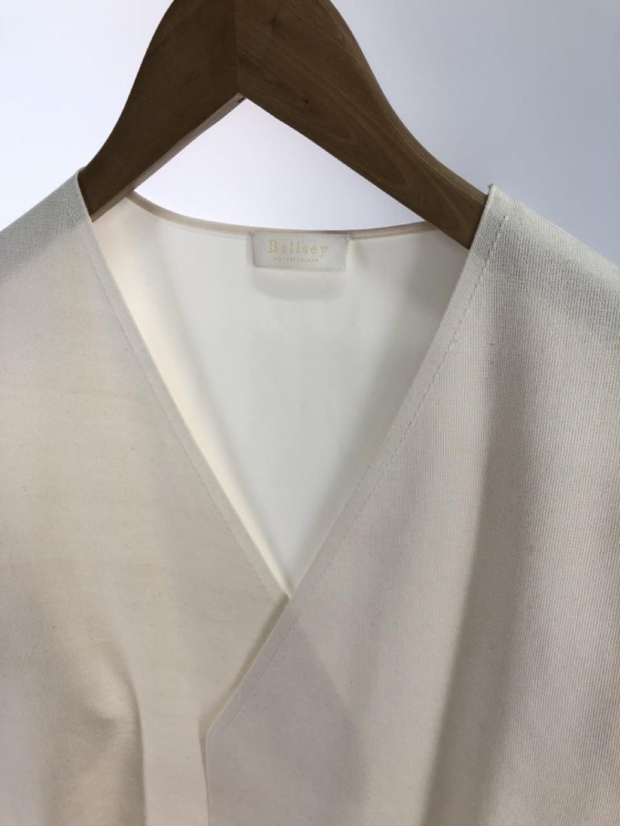 BALLSEY Ballsey Tomorrowland silk . unusual material switch shawl cardigan sizeS/ ivory ## * dla4 lady's 