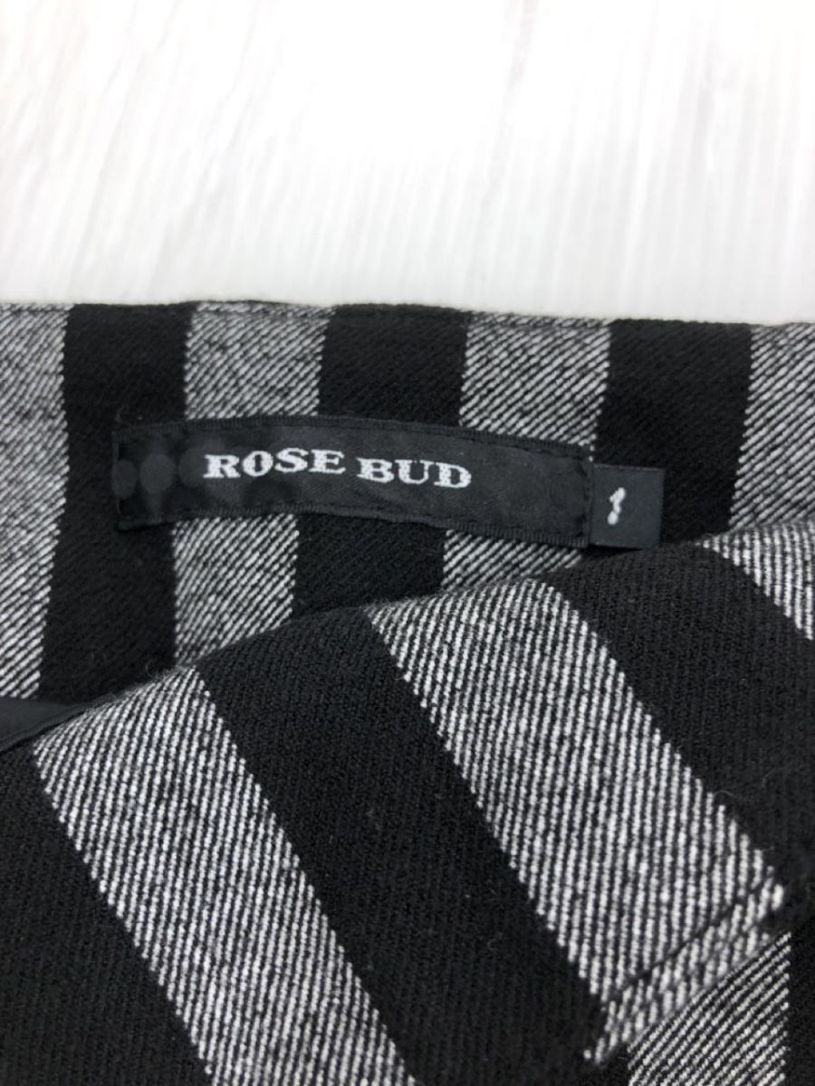 ROSE BUD Rose Bud stripe skirt size1/ black × gray *# * dla4 lady's 