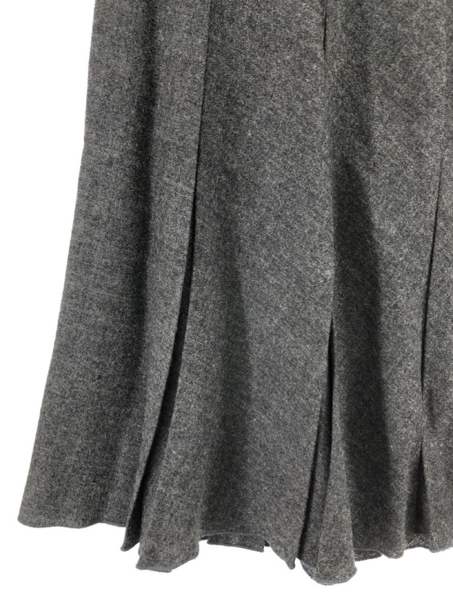 INDIVI Indivi wool 100% pleated skirt size36/ gray *# * dla4 lady's 