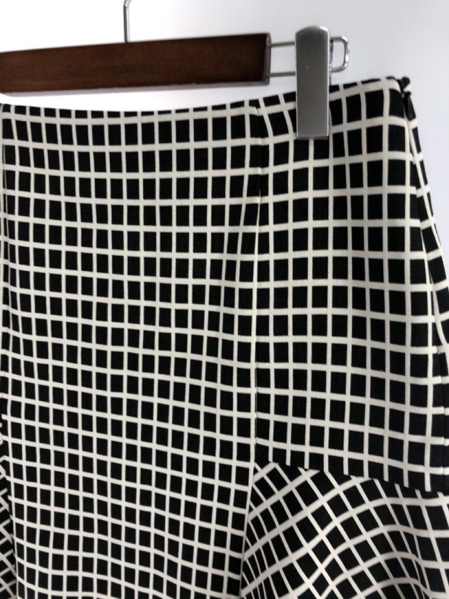 MAX&Co. マックスアンドコー チェック Aライン 台形 スカート size40/黒×白 ◇■ ☆ dlb8 レディース_画像3