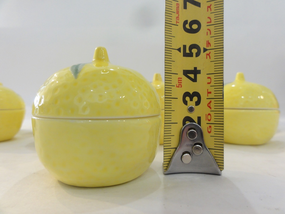TTOWN★ リサイクル 16個セット 陶器 柚子型 容器 直径5cm　H-24_画像6