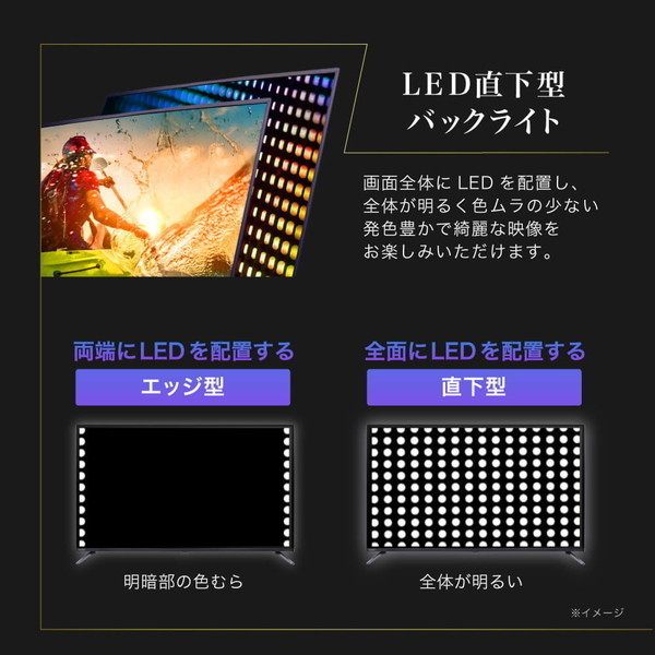 テレビ 40型 液晶テレビ フルハイビジョン 40V 40インチ 裏録画 外付けHDD録画機能 ダブルチューナー MAXZEN J40CHS06 マクスゼン P10d25_画像3