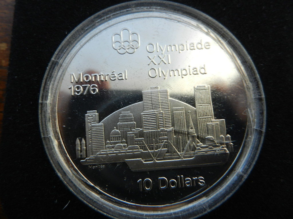カナダ モントリオールオリンピック プルーフ銀貨セット (５＄: 北アメリカ地図、Kingston & 10＄: 世界地図、Montreal) 1976年 コイン　_画像8