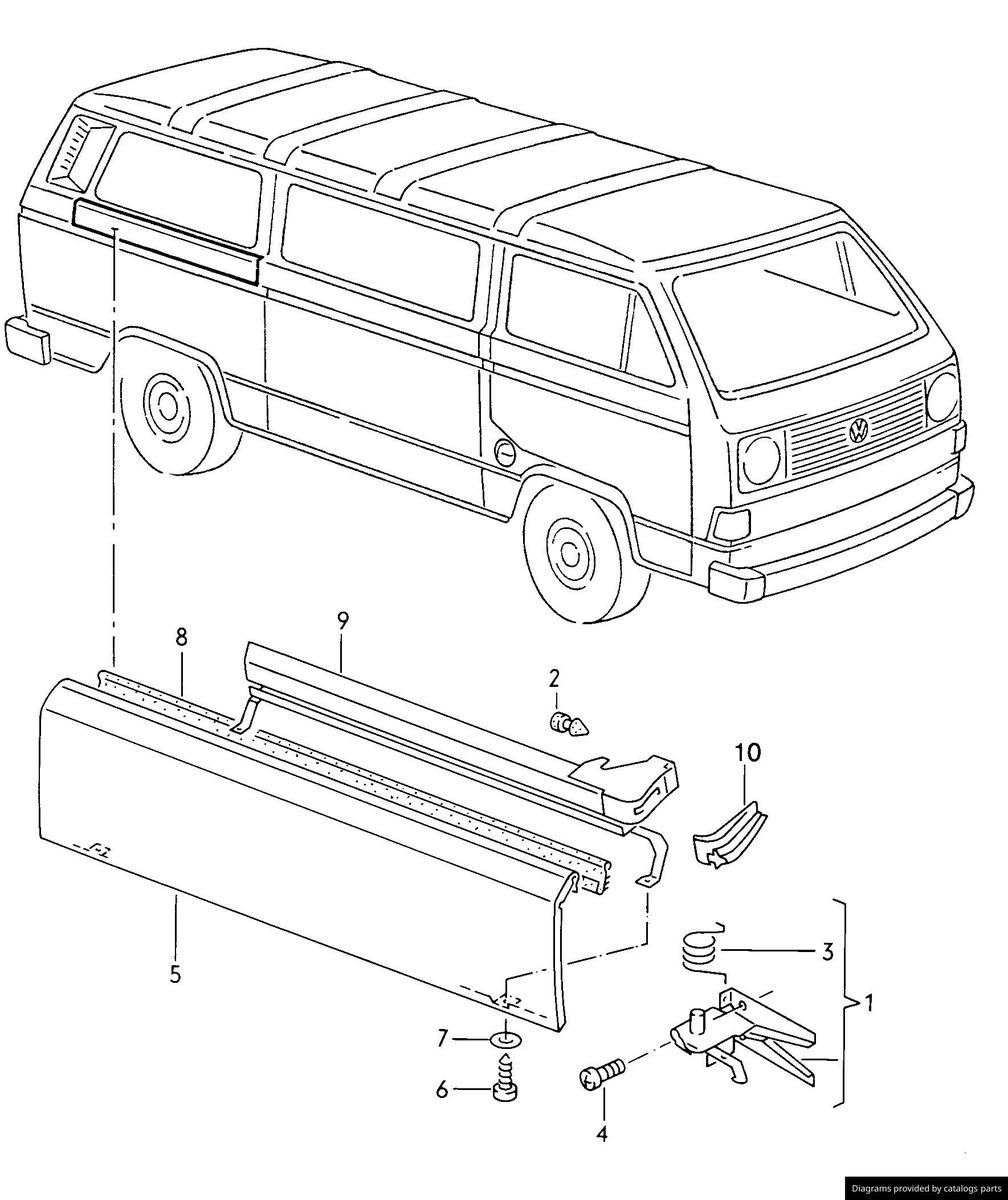 VW 純正 T3 ヴァナゴン スライドドア ラッチ キャッチ サイドパネル 251843740A セーフティ フォルクスワーゲン T-3_画像3