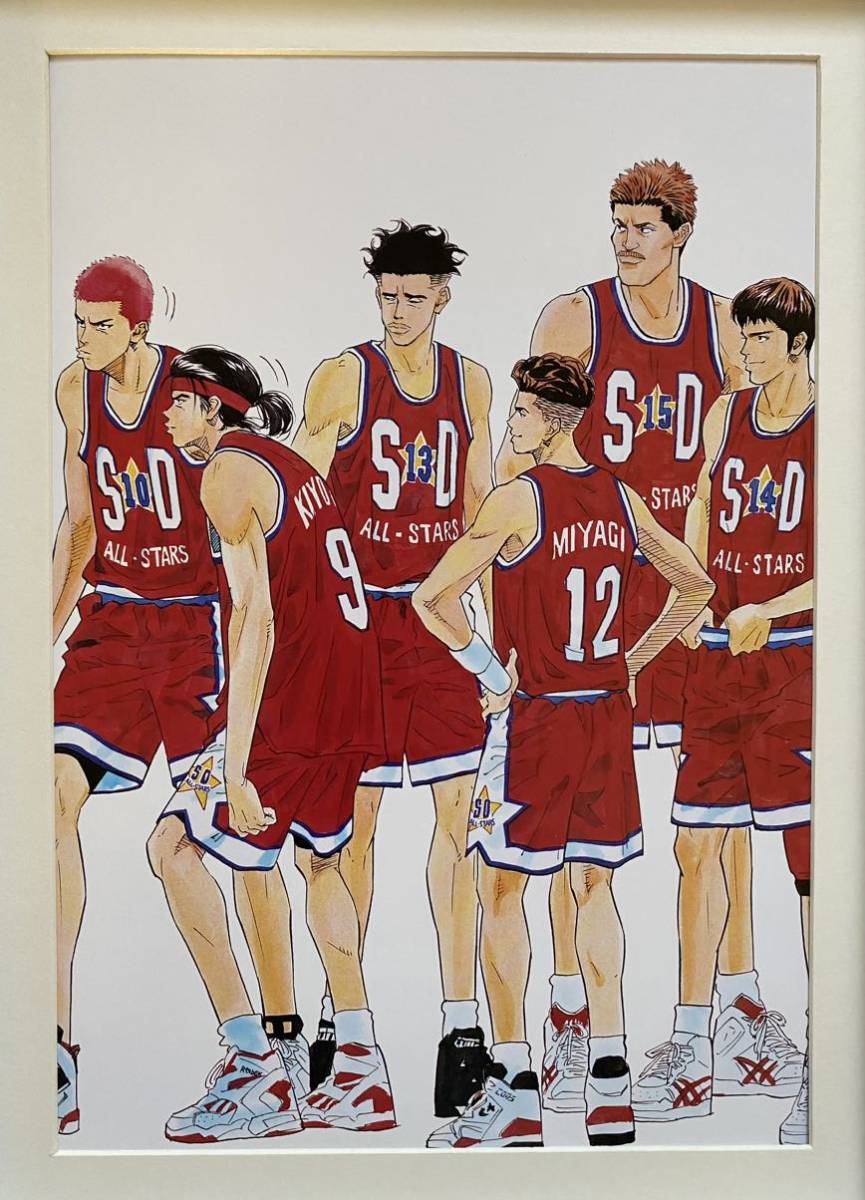 【額装品】スラムダンク　SLAM DUNK 海外版イラスト　井上雄彦　J 検)セル画　原画　ポストカード　イラスト　ポスター_画像2