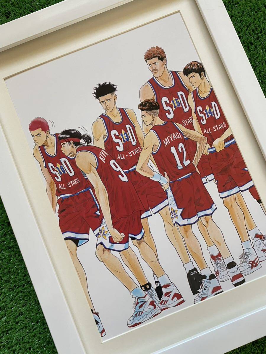 【額装品】スラムダンク　SLAM DUNK 海外版イラスト　井上雄彦　J 検)セル画　原画　ポストカード　イラスト　ポスター_画像4