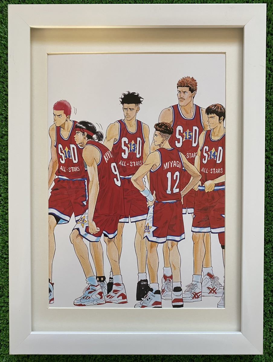 【額装品】スラムダンク　SLAM DUNK 海外版イラスト　井上雄彦　J 検)セル画　原画　ポストカード　イラスト　ポスター_画像1