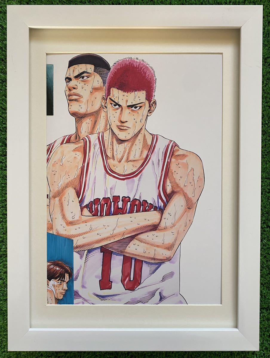 【額装品】スラムダンク　SLAM DUNK 海外版イラスト　井上雄彦　A 検)セル画　原画　ポストカード　イラスト　ポスター_画像1