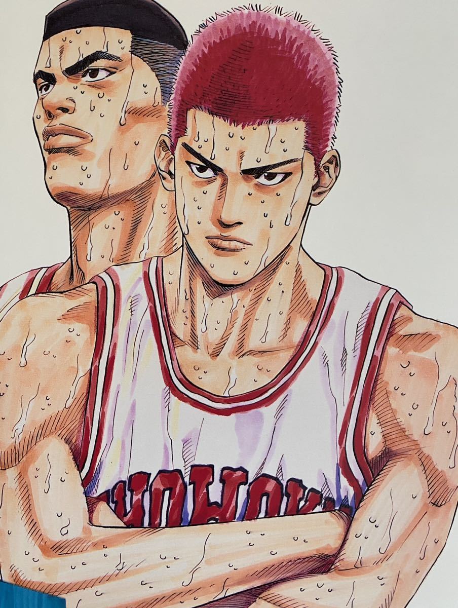 【額装品】スラムダンク　SLAM DUNK 海外版イラスト　井上雄彦　A 検)セル画　原画　ポストカード　イラスト　ポスター_画像3