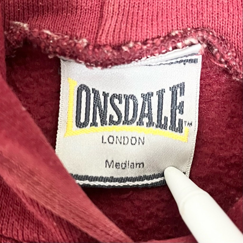 ヴィンテージ LONSDALE LONDON ロゴパーカー Mサイズ えんじ スウェット USA製 アメリカ製 ロンズデール digjunkmarket_画像9