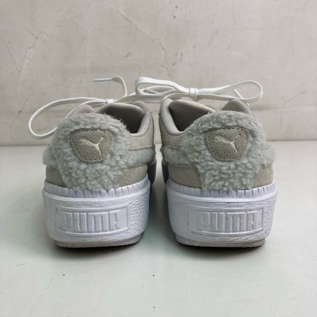 PUMA SUEDE スニーカー プーマ スウェード プラットフォーム トレース ライト フラッフィ サイズ:25cm ベージュ 厚底 ボア digjunk_画像4