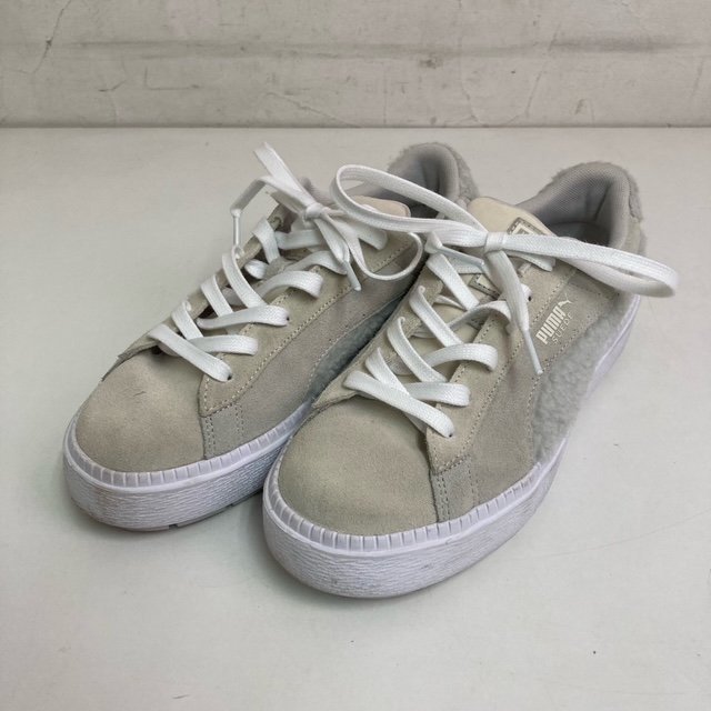 PUMA SUEDE スニーカー プーマ スウェード プラットフォーム トレース ライト フラッフィ サイズ:25cm ベージュ 厚底 ボア digjunk_10-2547