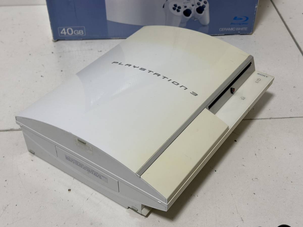 【ソニー PS3 本体セット FW 4.88/ 高容量HDD 120GBへ換装済み】CECHH00 CW【動作確認済み】セラミックホワイト コントローラー_画像6