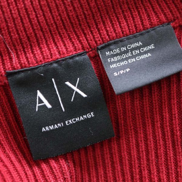 [PT12774] アルマーニエクスチェンジ ジャージ ニット ダブルジッパー ボルドー系 S ARMANI EXCHANGE_画像6