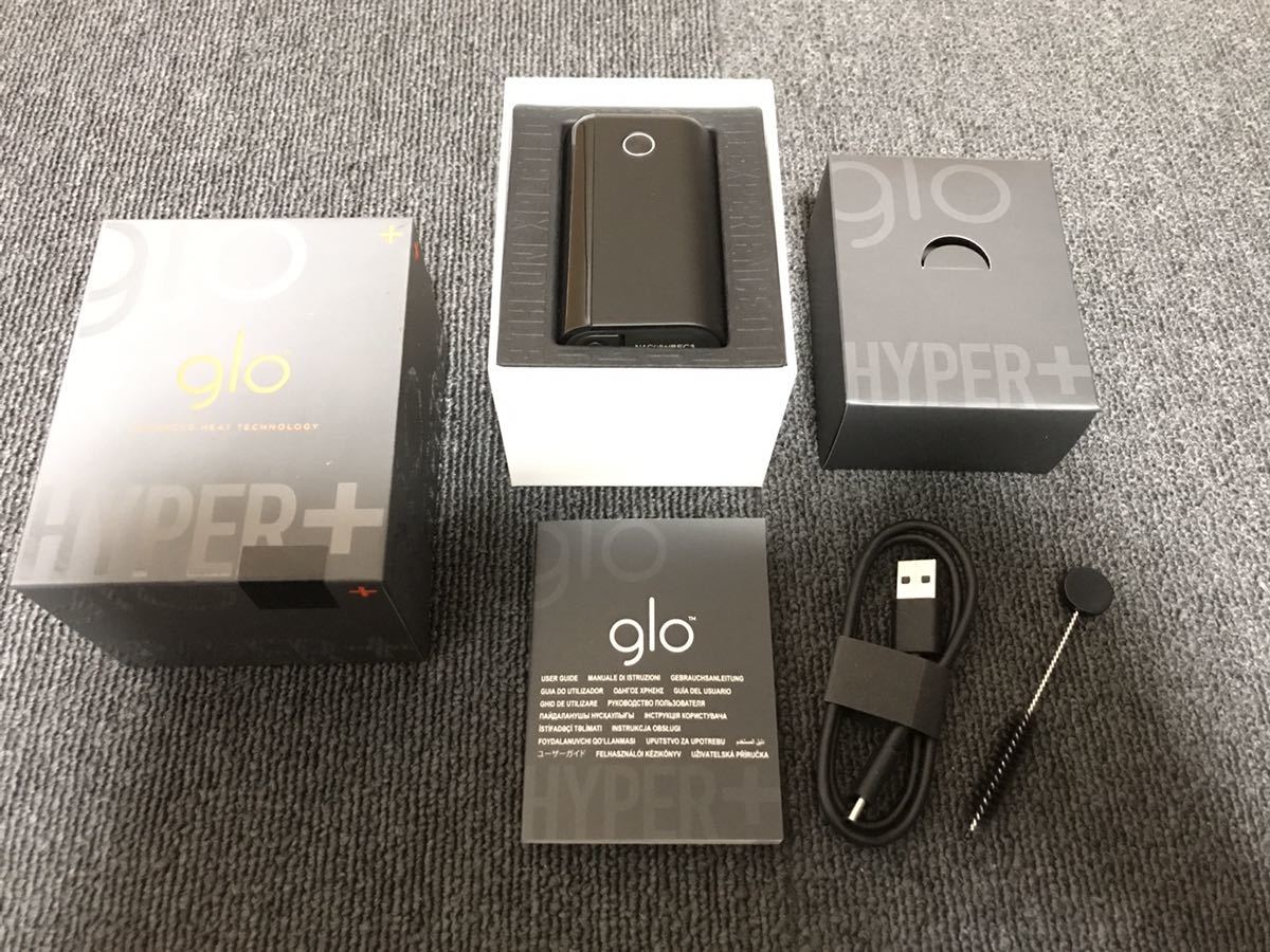 【グロー ハイパープラス スターターキット ブラック glo HYPER+ STARTER KIT BLACK】未使用に近い中古品 電子タバコ_画像1